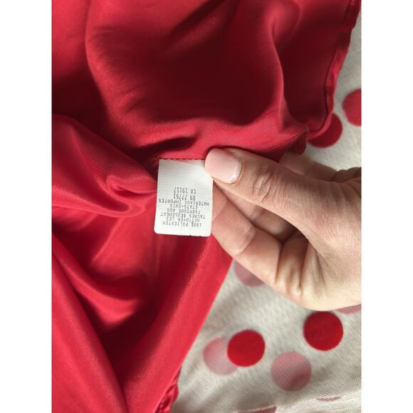 Betsey Johnson Polka Dot Mesh Babydoll Dress Womens 10 Red Pink Valentine - Picture 7 of 16